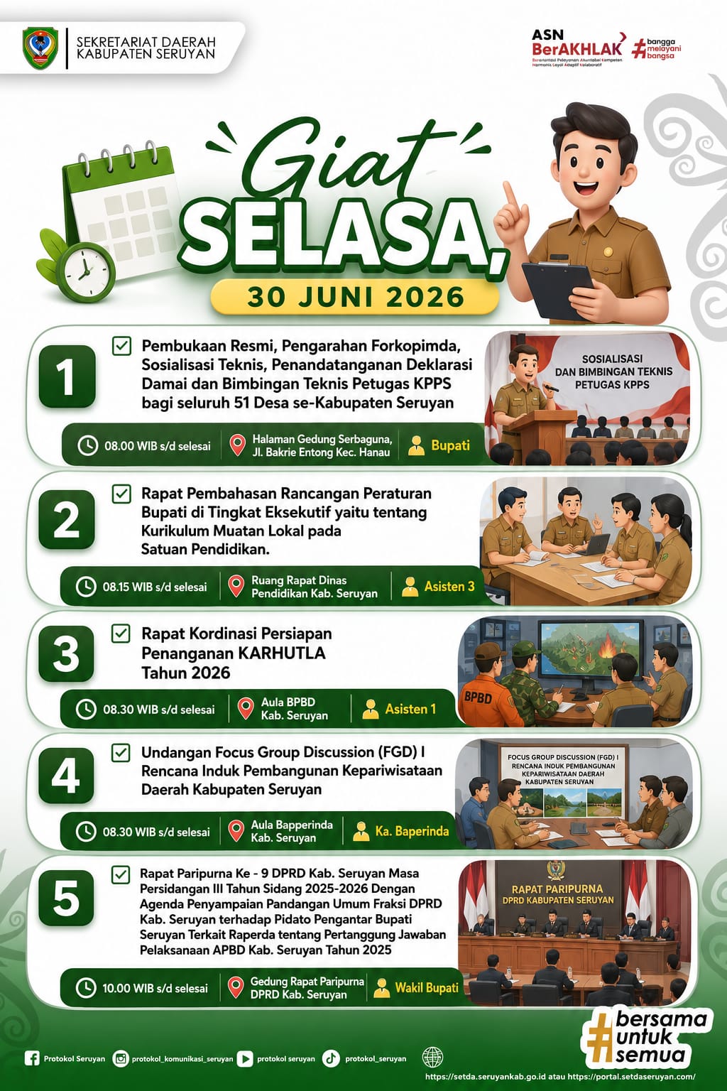 Agenda Kegiatan Hari Selasa