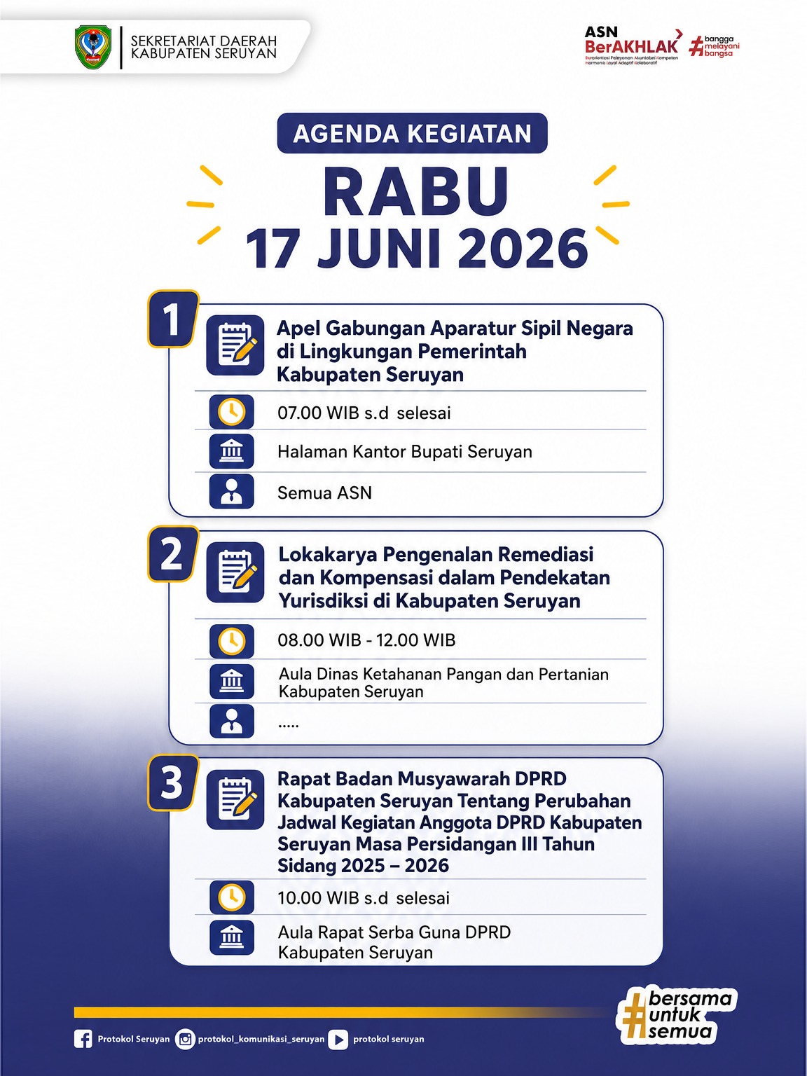 Agenda Kegiatan Hari Rabu
