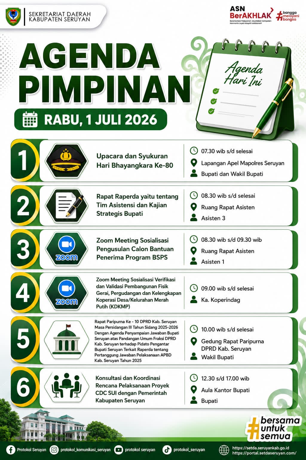 Agenda Kegiatan Hari Rabu