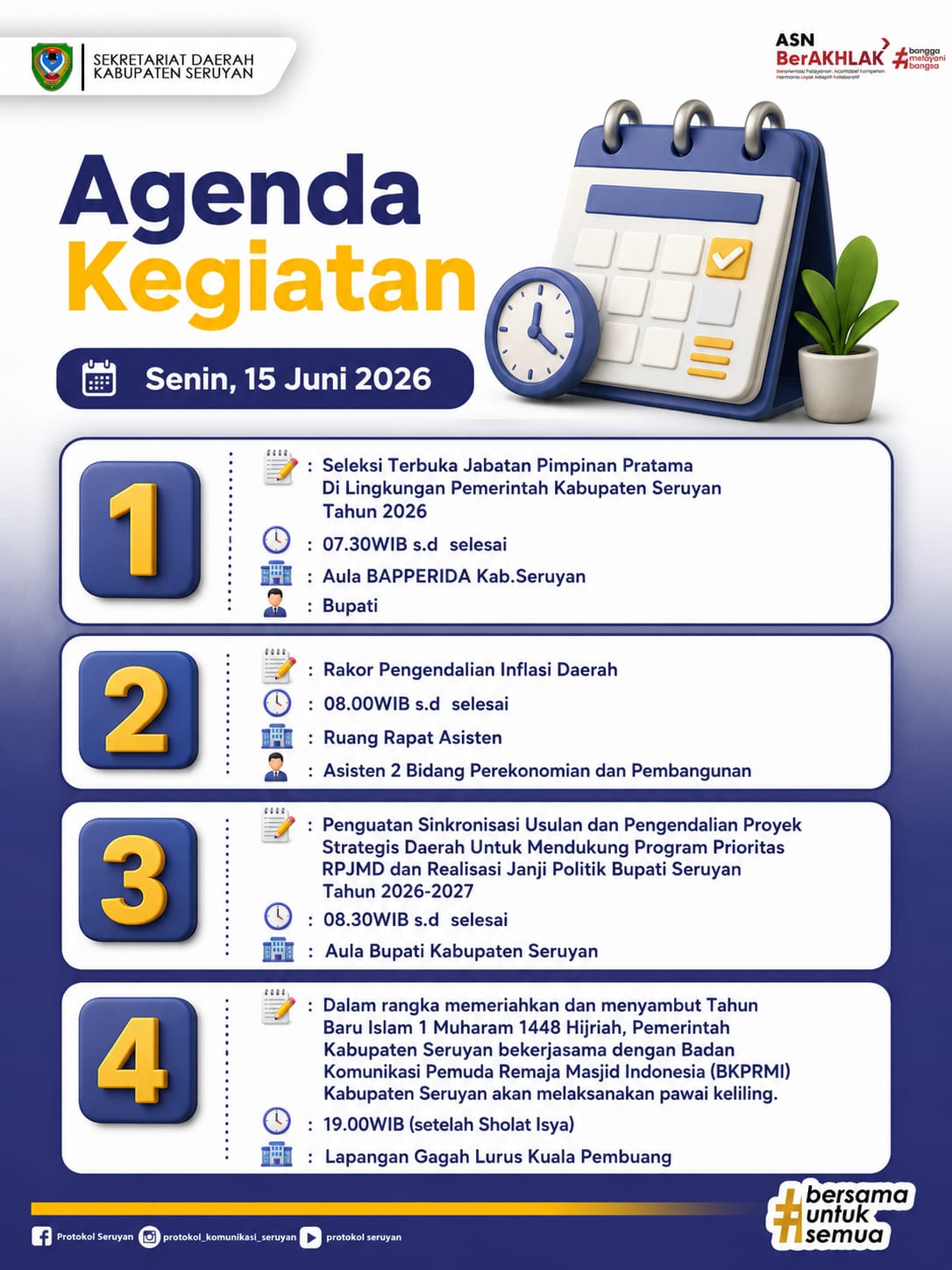 Agenda Kegiatan Hari Senin