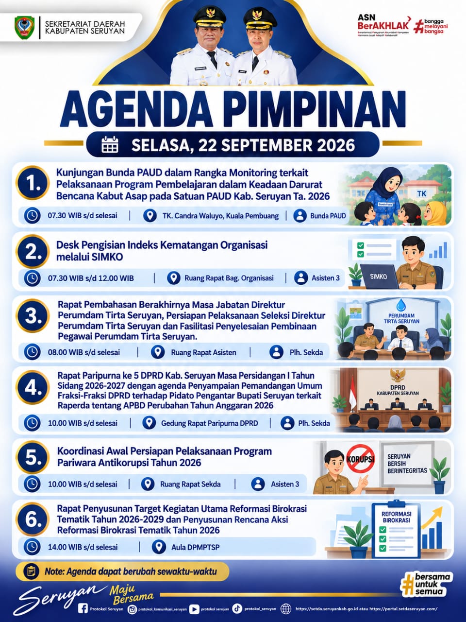 Agenda Kegiatan Hari Selasa
