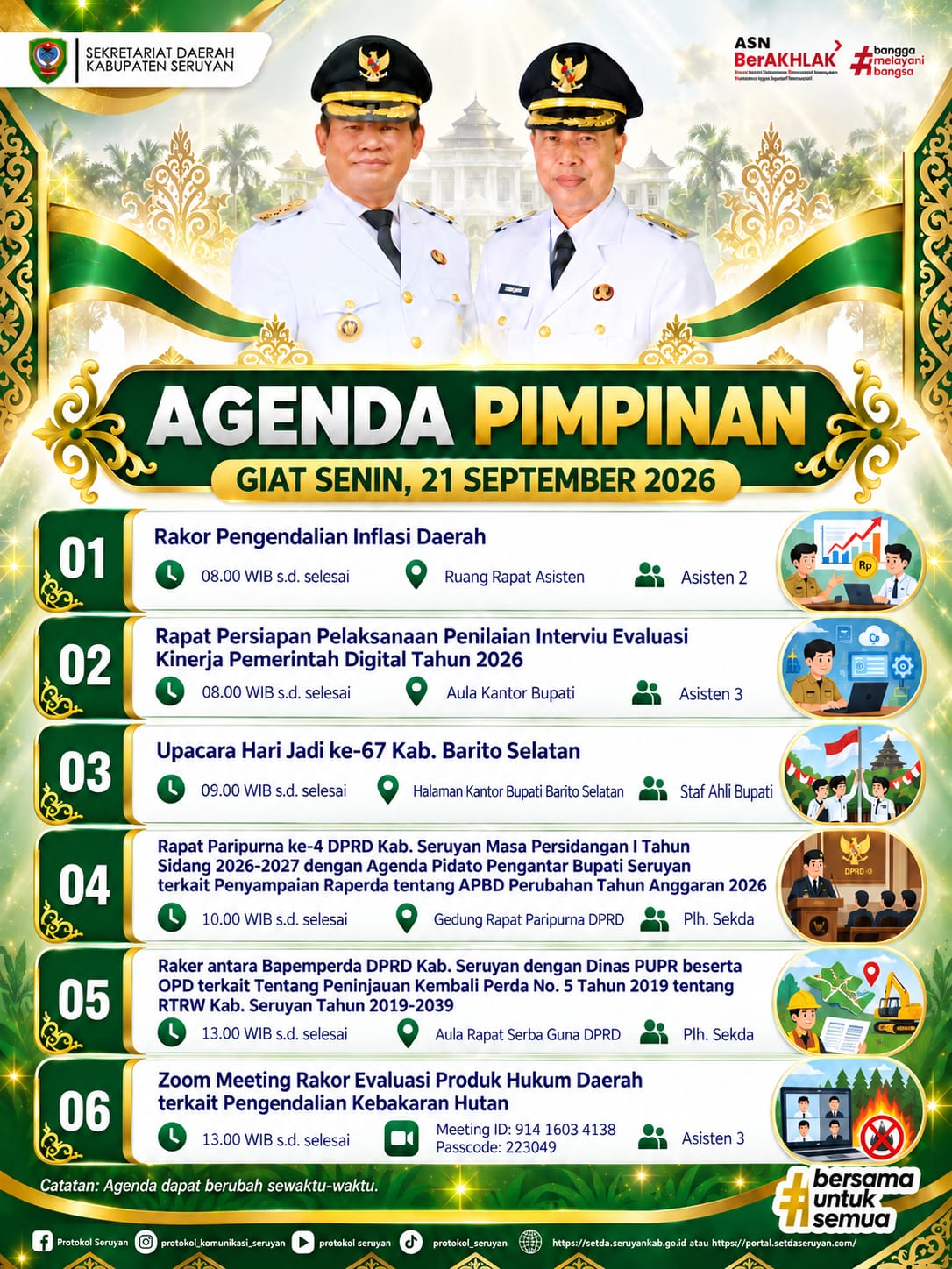 Agenda Kegiatan Hari Senin
