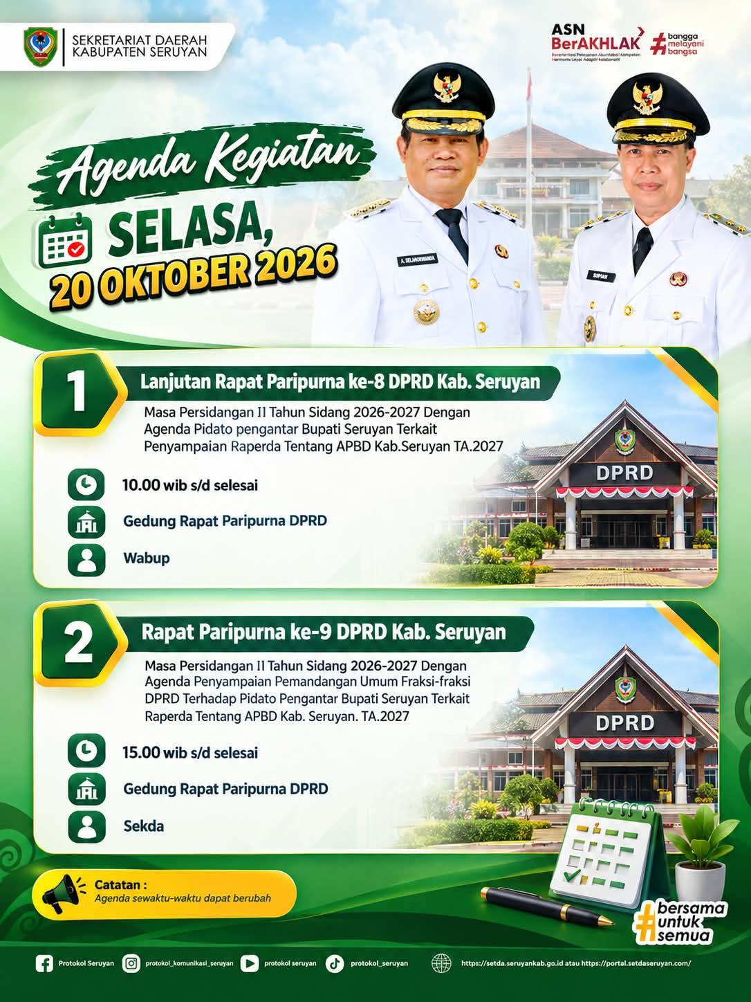 Agenda Kegiatan Hari Selasa