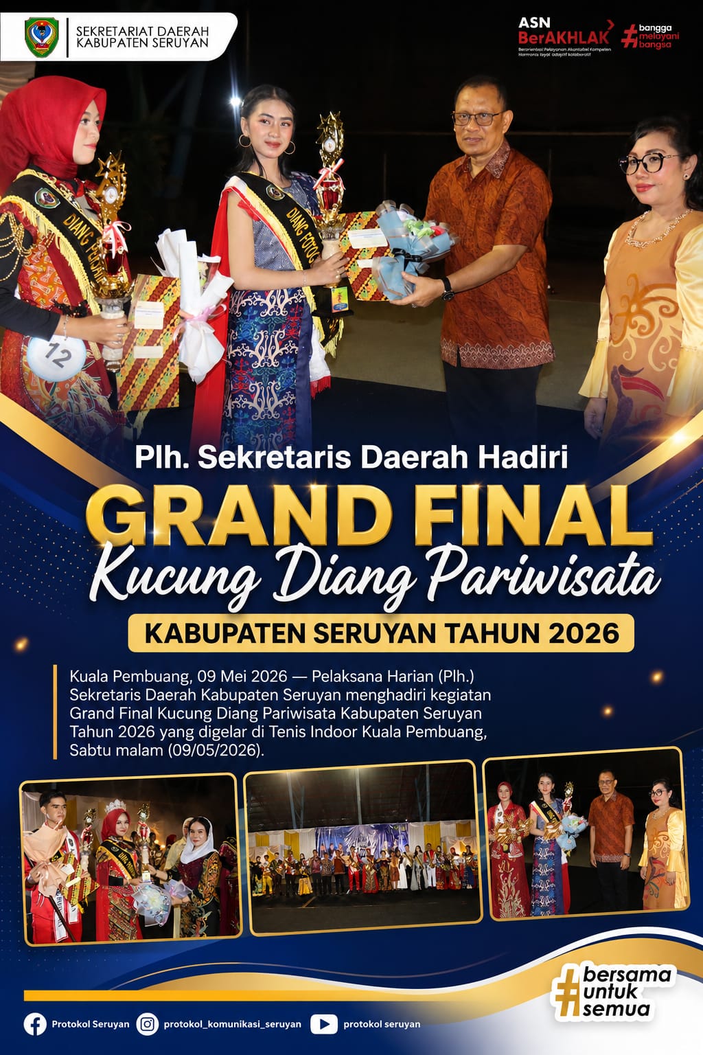 Plh. Sekretaris Daerah Hadiri Grand Final Kucung Diang Pariwisata Kabupaten Seruyan Tahun 2026