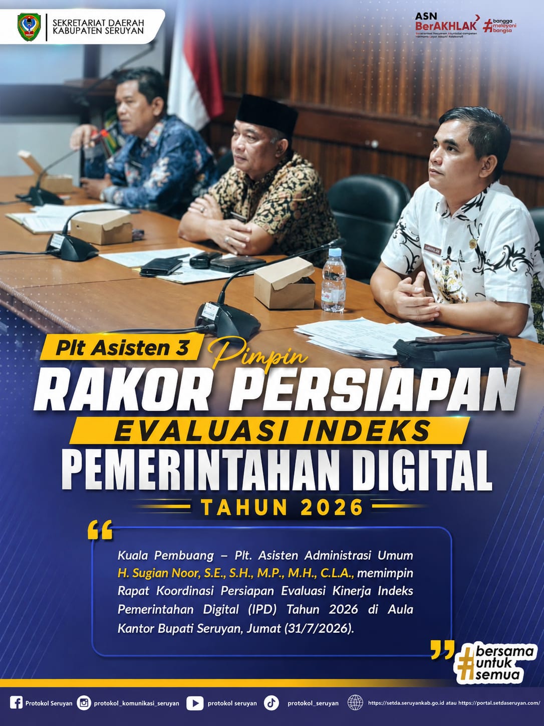 Plt Asisten 3 Pimpin Rakor Persiapan Evaluasi Indeks Pemerintahan Digital Tahun 2026