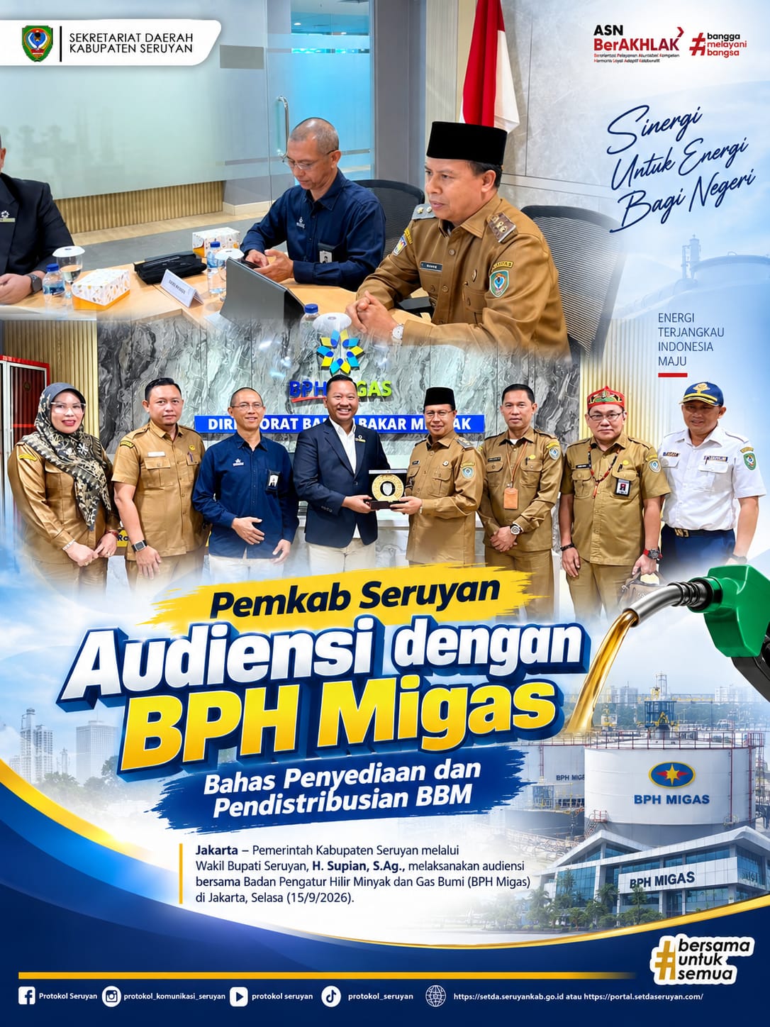 Pemkab Seruyan Audiensi dengan BPH Migas Bahas Penyediaan dan Pendistribusian BBM